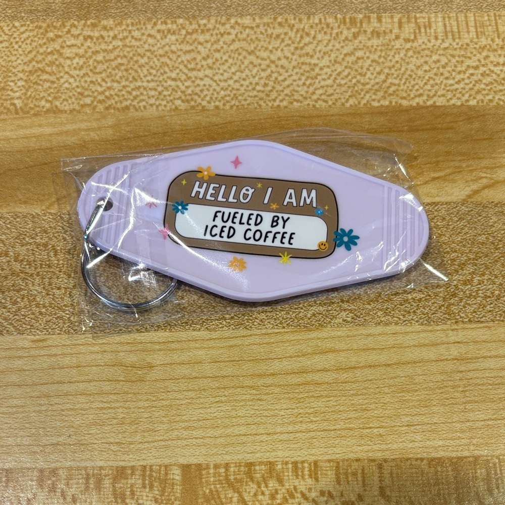 Purple Keychain - Fueled by Iced Coffee